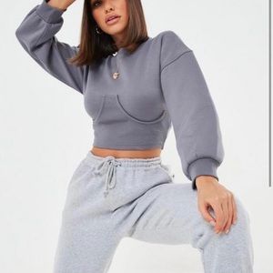 NWT Cropped Corset Sweatshirt